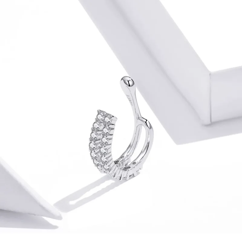 (slika za) Srebrna bleščeča ušesna sponka Pandora Style - SCE904 - Ogled 3