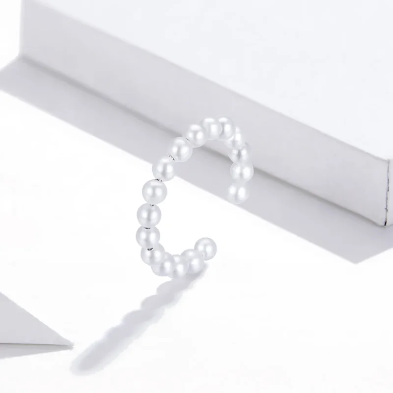 (slika za) Srebrna preprosta biserna sponka za ušesa Pandora Style - SCE1010 - Ogled 2