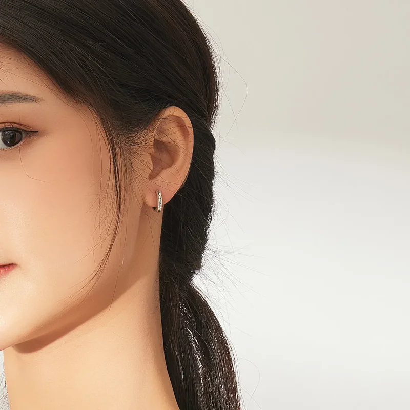 (slika za) Srebrni antialergijski obročki z zvezdami v slogu Pandora - SCE873 - Ogled 5