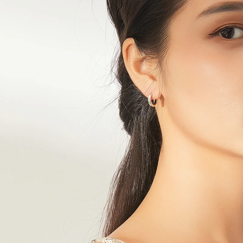 (slika za) Srebrni antialergijski obročki z zvezdami v slogu Pandora - SCE873 - Ogled 6