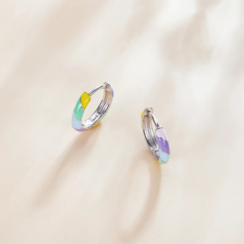 (slika za) Srebrni bleščeči obročasti uhani v slogu Pandora - SCE1085 - Ogled 3