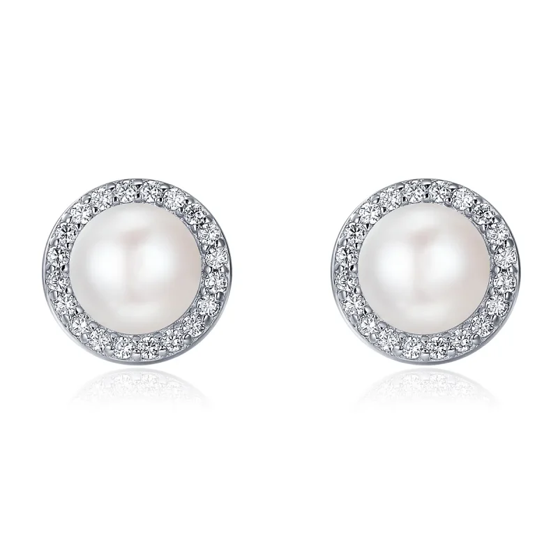 (slika za) Srebrni elegantni monologni uhani v slogu Pandora - SCE122 - Slika izdelka