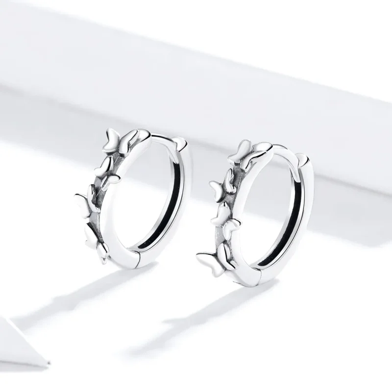 (slika za) Srebrni elegantni obročki z metulji v slogu Pandora - SCE927 - Ogled 3