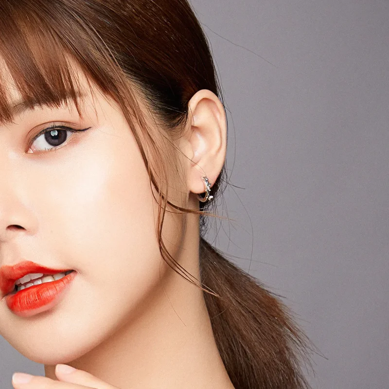 (slika za) Srebrni elegantni obročki z metulji v slogu Pandora - SCE927 - Ogled 5