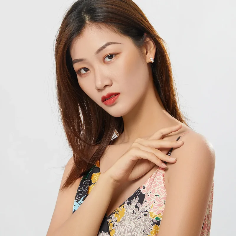 (slika za) Srebrni in pozlačeni romantični sijoči uhani v slogu Pandora - SCE485-B - Ogled 5