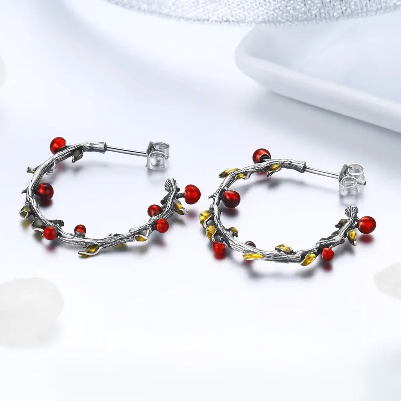 (slika za) Srebrni jesenski uhani v slogu Pandora - SCE443 - Ogled 4