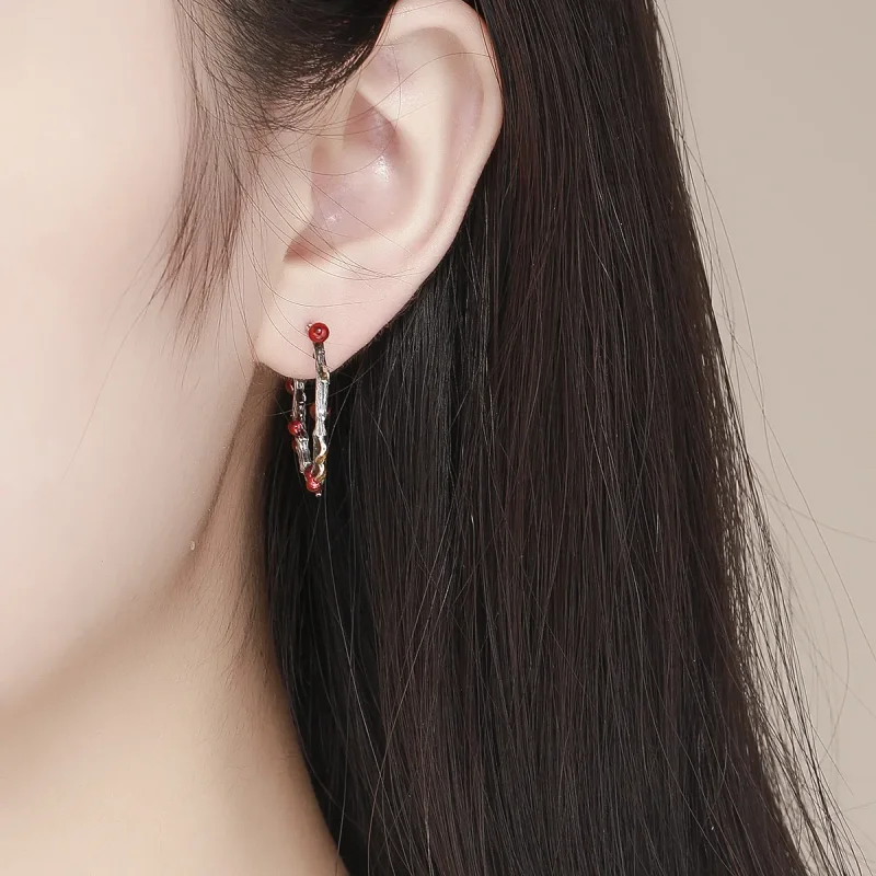 (slika za) Srebrni jesenski uhani v slogu Pandora - SCE443 - Ogled 5