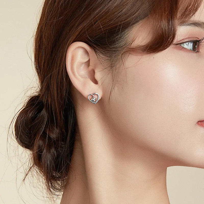 (slika za) Srebrni ljubki kravji uhani v slogu Pandora - SCE984 - Ogled 5