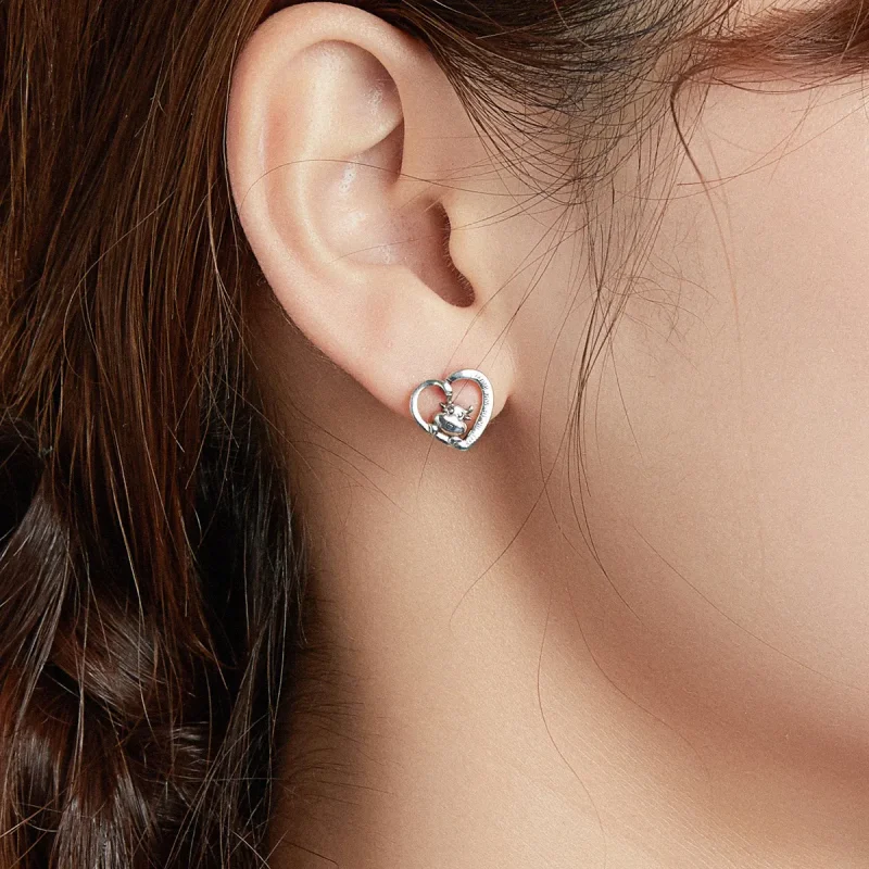 (slika za) Srebrni ljubki kravji uhani v slogu Pandora - SCE984 - Ogled 6