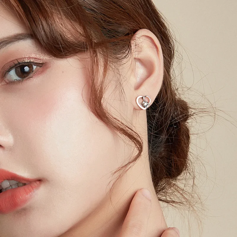 (slika za) Srebrni ljubki kravji uhani v slogu Pandora - SCE984 - Ogled 7