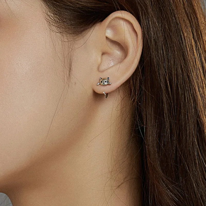 (slika za) Srebrni ljubki mačji obročki v slogu Pandora - SCE965 - Ogled 5