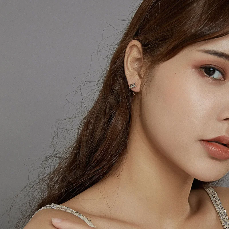 (slika za) Srebrni ljubki mačji obročki v slogu Pandora - SCE965 - Ogled 7