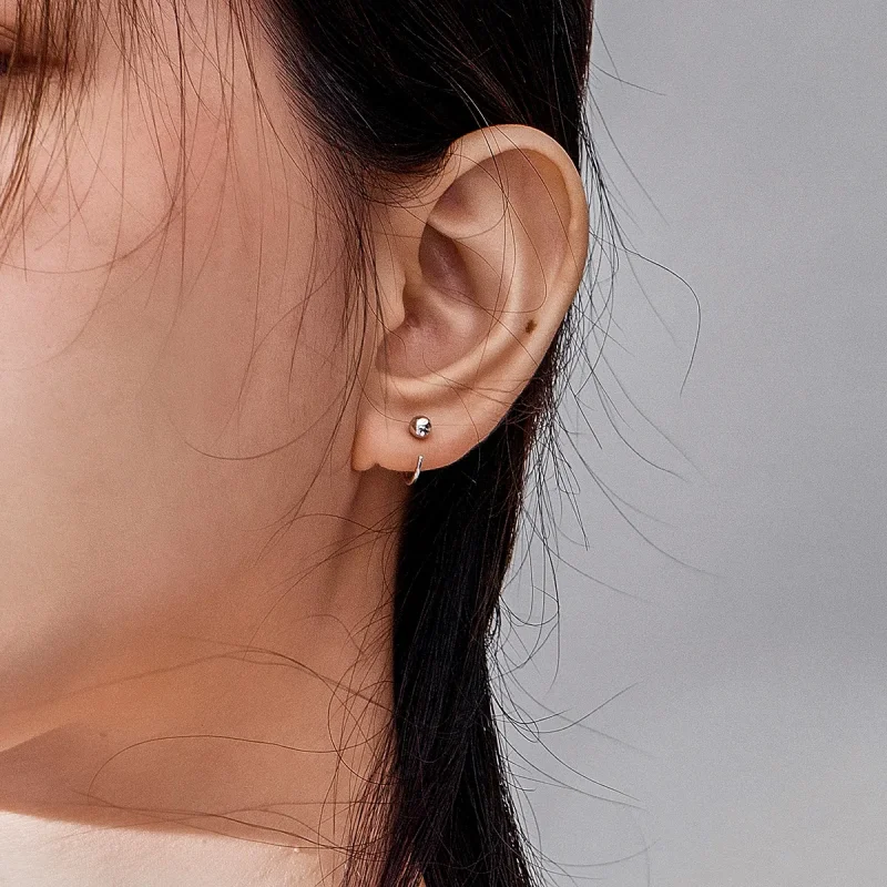 (slika za) Srebrni majhni kroglični uhani v slogu Pandora - SCE782-A - Ogled 5