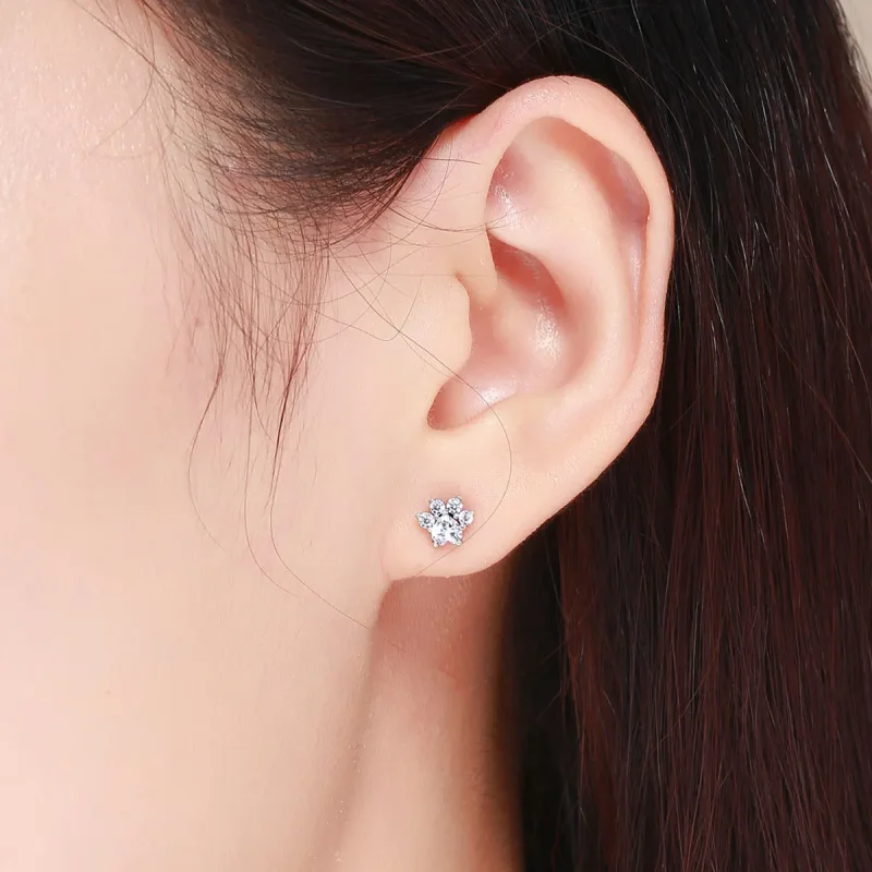 (slika za) Srebrni mačji uhani v slogu Pandora - SCE424 - Ogled 6