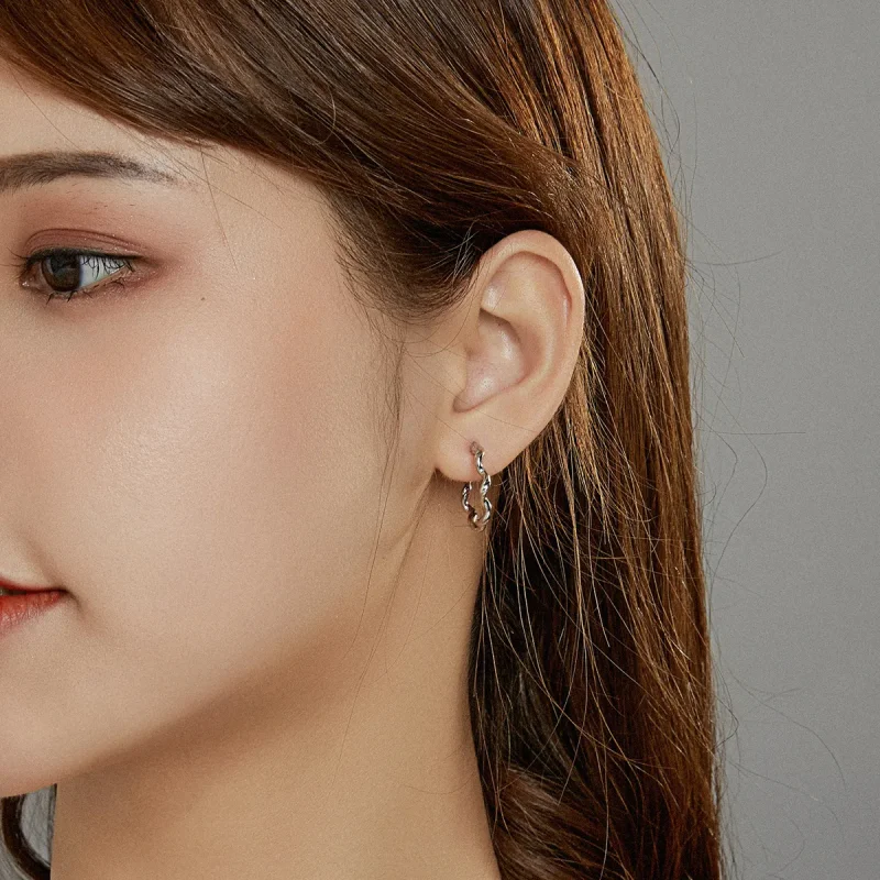 (slika za) Srebrni obročasti uhani v slogu Pandora - SCE976 - Ogled 5