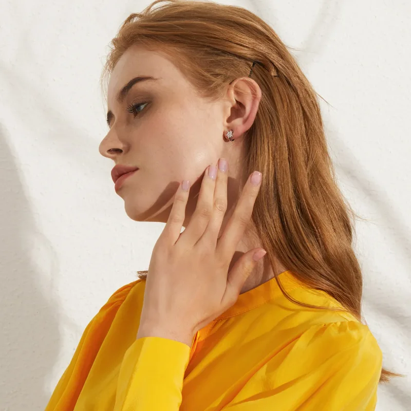 (slika za) Srebrni obročki z luno in zvezdami v slogu Pandora - BSE289 - Ogled 7