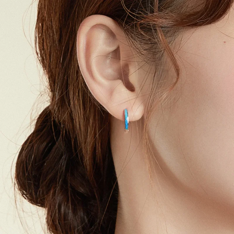 (slika za) Srebrni opalni uhani v slogu Pandora - SCE992 - Ogled 6