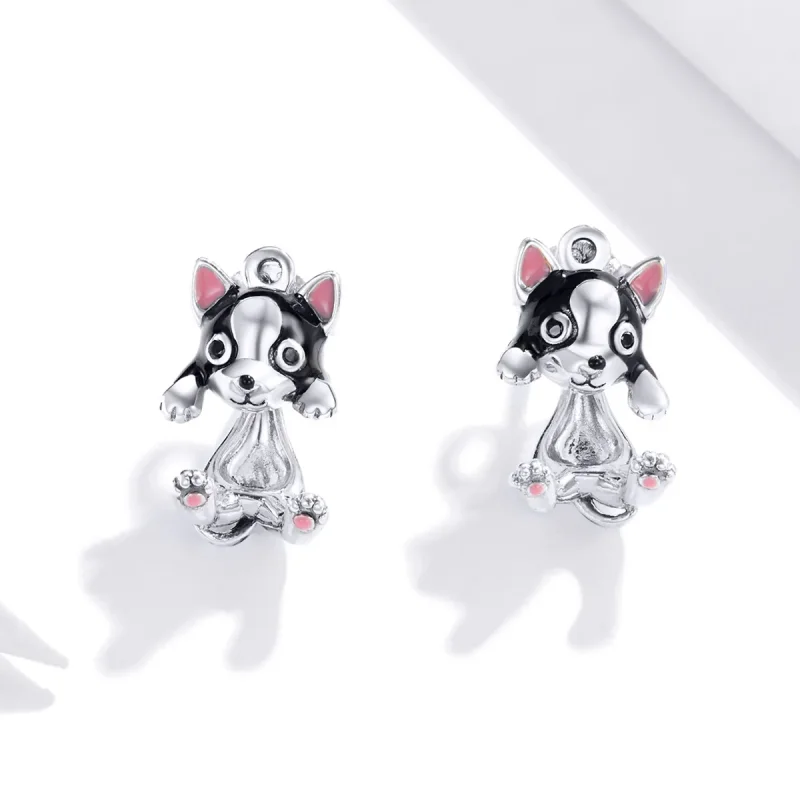 (slika za) Srebrni pasji uhani v slogu Pandora - SCE978 - Ogled 2