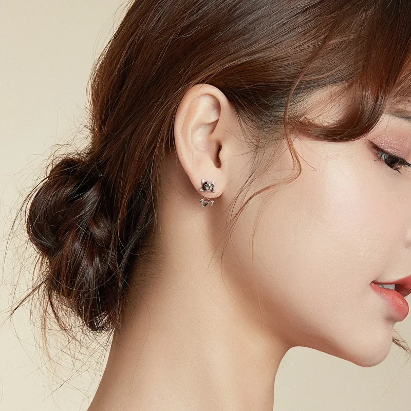 (slika za) Srebrni pasji uhani v slogu Pandora - SCE978 - Ogled 5