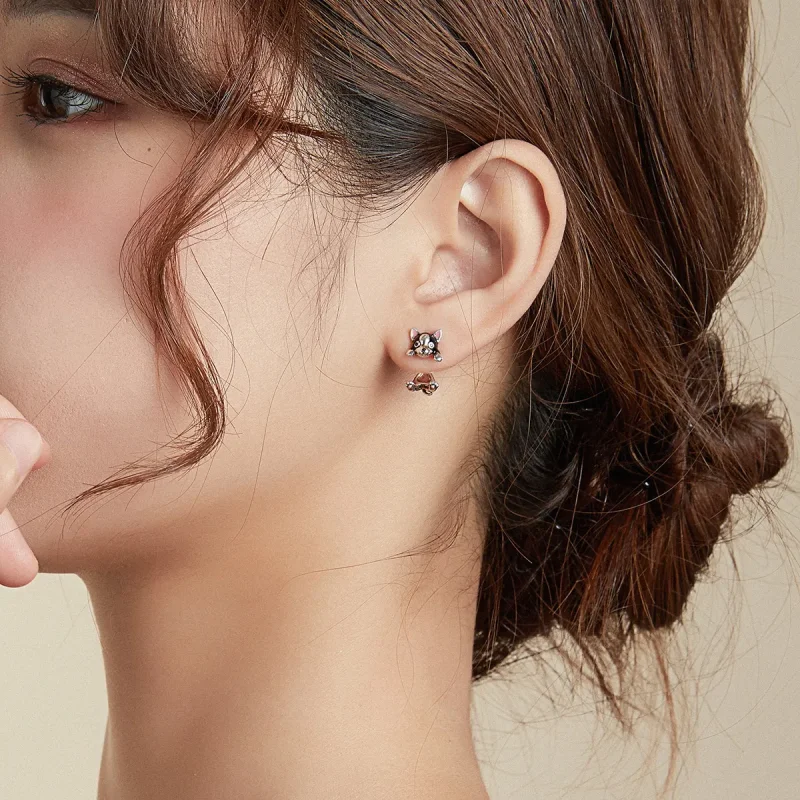 (slika za) Srebrni pasji uhani v slogu Pandora - SCE978 - Ogled 8