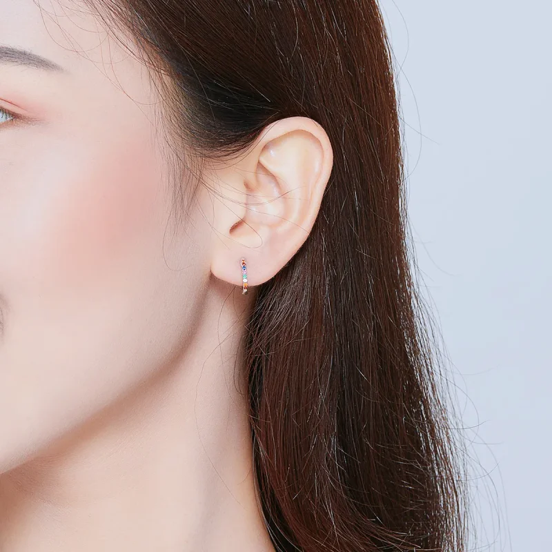 (slika za) Srebrni pisani uhani iz cirkona v slogu Pandora - SCE721 - Ogled 8