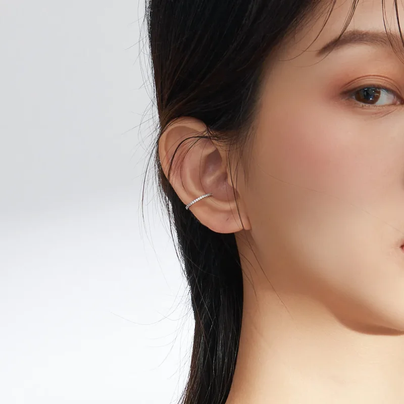 (slika za) Srebrni preprosti obročasti uhani v slogu Pandora - SCE842 - Ogled 7