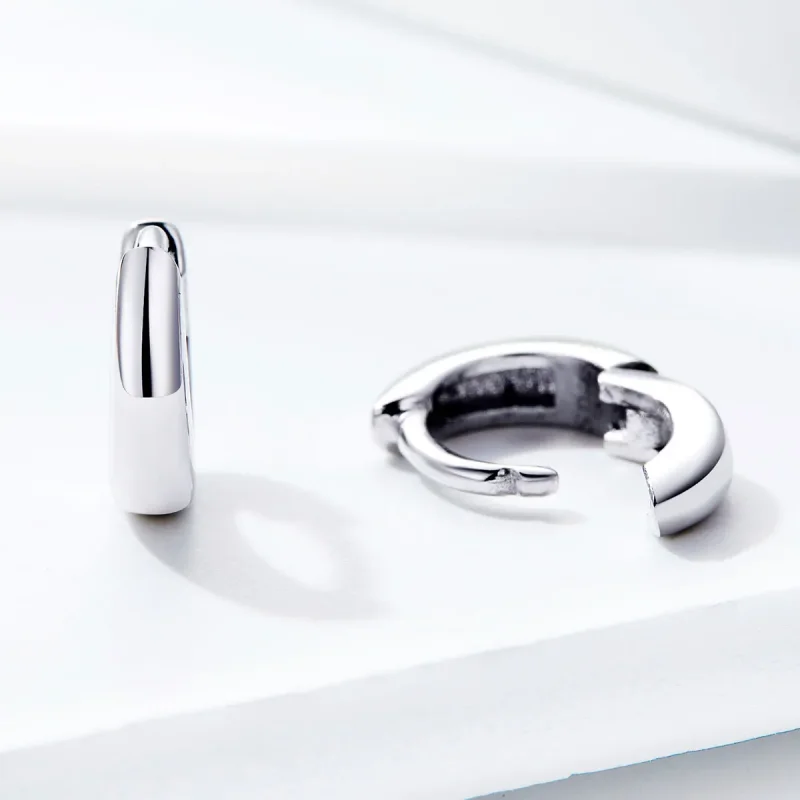 (slika za) Srebrni preprosti sanjski obročasti uhani v slogu Pandora - SCE552 - Ogled 3