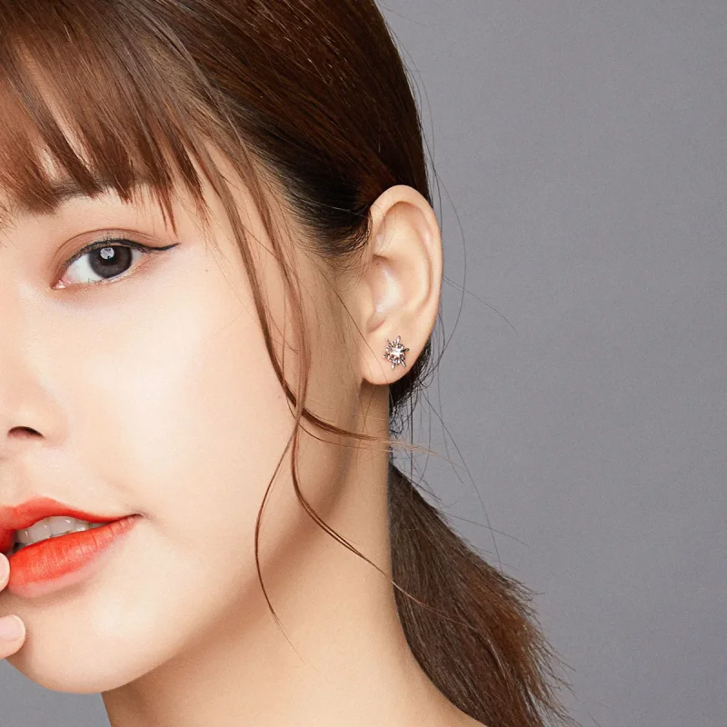 (slika za) Srebrni romantični uhani s snežinkami v slogu Pandora - BSE424 - Ogled 7