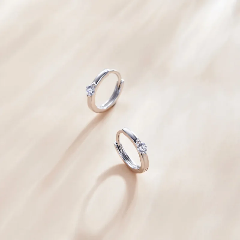 (slika za) Srebrni sijoči diamantni obročasti uhani v stilu Pandora - SCE1050-A - Ogled 2