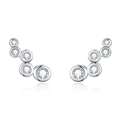 Srebrni sijoči elegantni uhani z žebljički v slogu Pandora - BSE235 Srebrni sijoči elegantni uhani z žebljički v slogu Pandora - BSE235