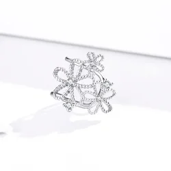 Srebrni sijoči uhani s cvetovi v slogu Pandora - SCE921 Srebrni sijoči uhani s cvetovi v slogu Pandora - SCE921