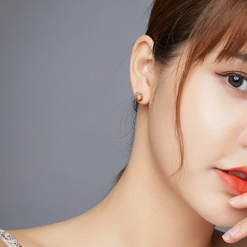 (slika za) Srebrni sijoči uhani v slogu Pandora Fruit of the Oak Tree - SCE935 - Ogled 7