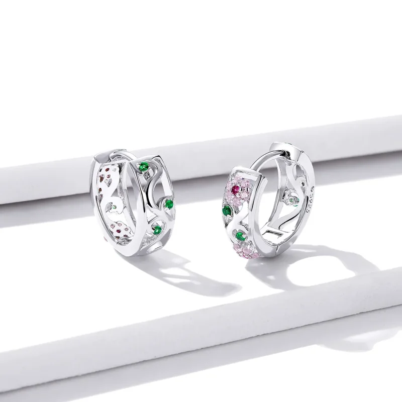 (slika za) Srebrni skrivni vrtni uhani v slogu Pandora - BSE403 - Ogled 4