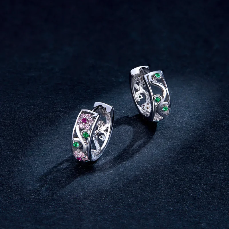 (slika za) Srebrni skrivni vrtni uhani v slogu Pandora - BSE403 - Ogled 5