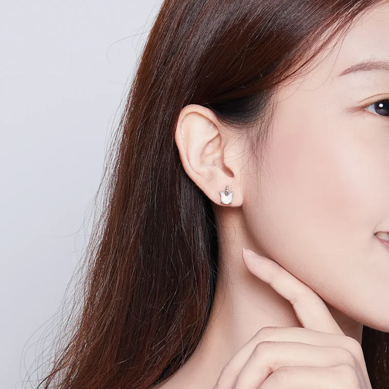 (slika za) Srebrni srčkani uhani s samorogi v slogu Pandora - SCE737 - Ogled 7