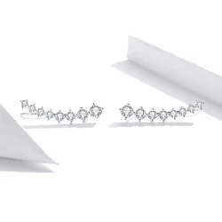 Srebrni svetleči svetleči uhani v slogu Pandora - SCE920 Srebrni svetleči svetleči uhani v slogu Pandora - SCE920