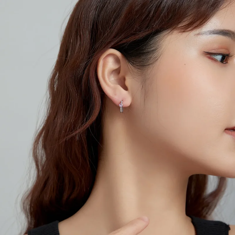 (slika za) Srebrni uhani iz čiste ljubezni v slogu Pandora - SCE1081 - Ogled 7