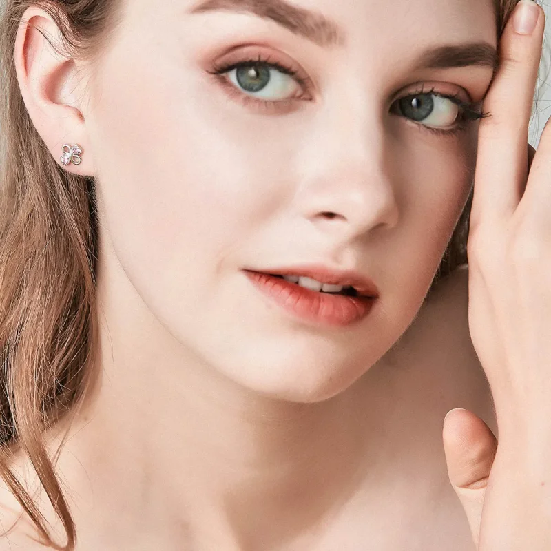 (slika za) Srebrni uhani neskončne ljubezni v slogu Pandora - SCE455 - Ogled 2