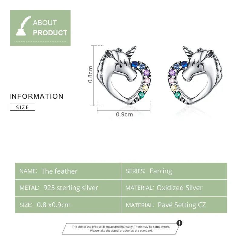 (slika za) Srebrni uhani s samorogom v stilu Pandora - SCE611 - Ogled 7