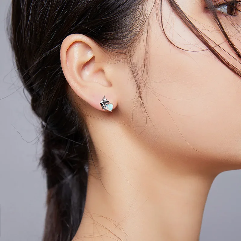 (slika za) Srebrni uhani s samorogom v stilu Pandora - SCE896 - Ogled 6