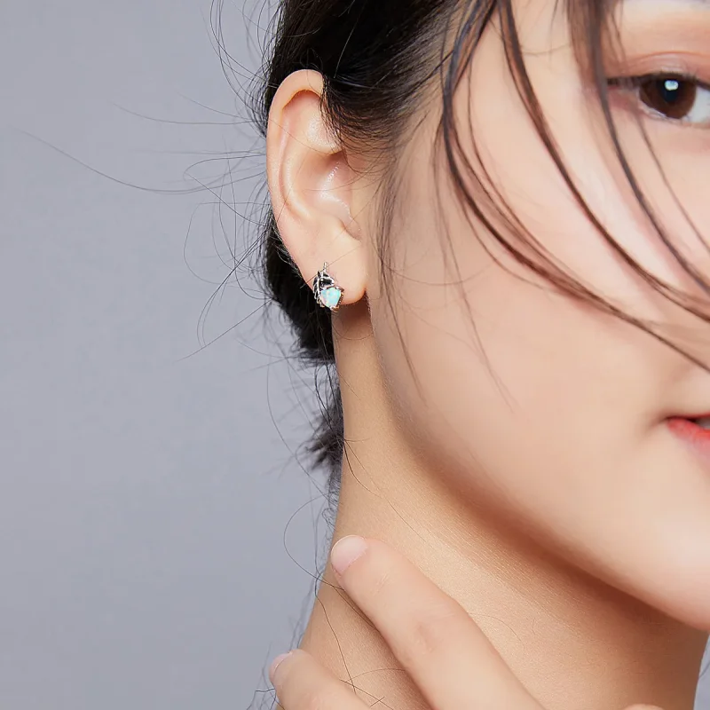 (slika za) Srebrni uhani s samorogom v stilu Pandora - SCE896 - Ogled 7