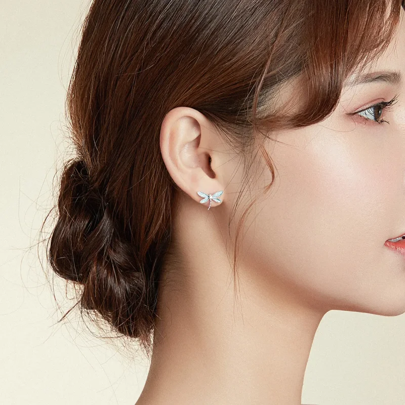 (slika za) Srebrni uhani s kačjimi pastirji v slogu Pandora - BSE455 - Ogled 7