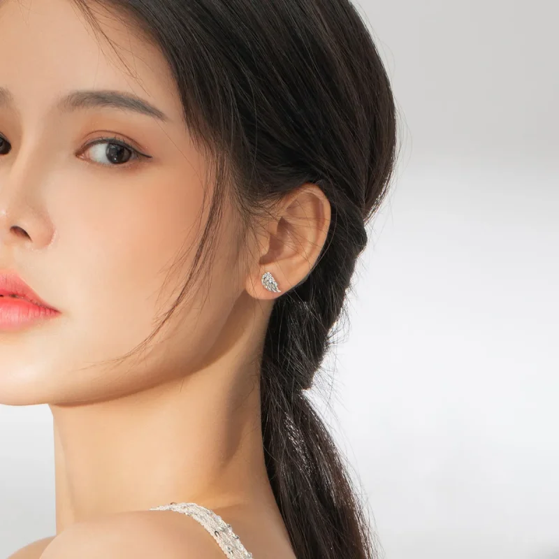 (slika za) Srebrni uhani s krili v slogu Pandora - SCE882 - Ogled 5