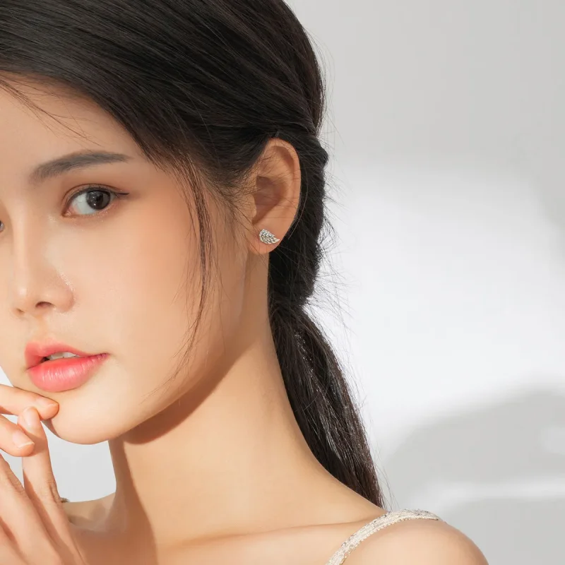 (slika za) Srebrni uhani s krili v slogu Pandora - SCE882 - Ogled 6