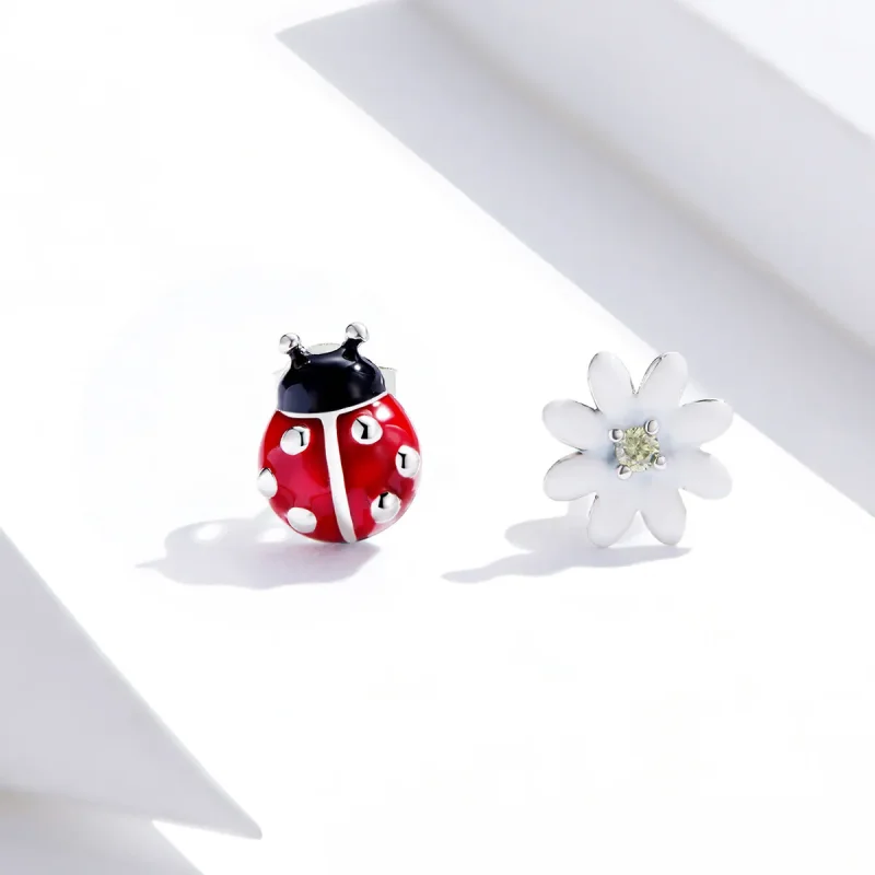 (slika za) Srebrni uhani s palico Garden Elves v slogu Pandora - SCE917 - Ogled 2