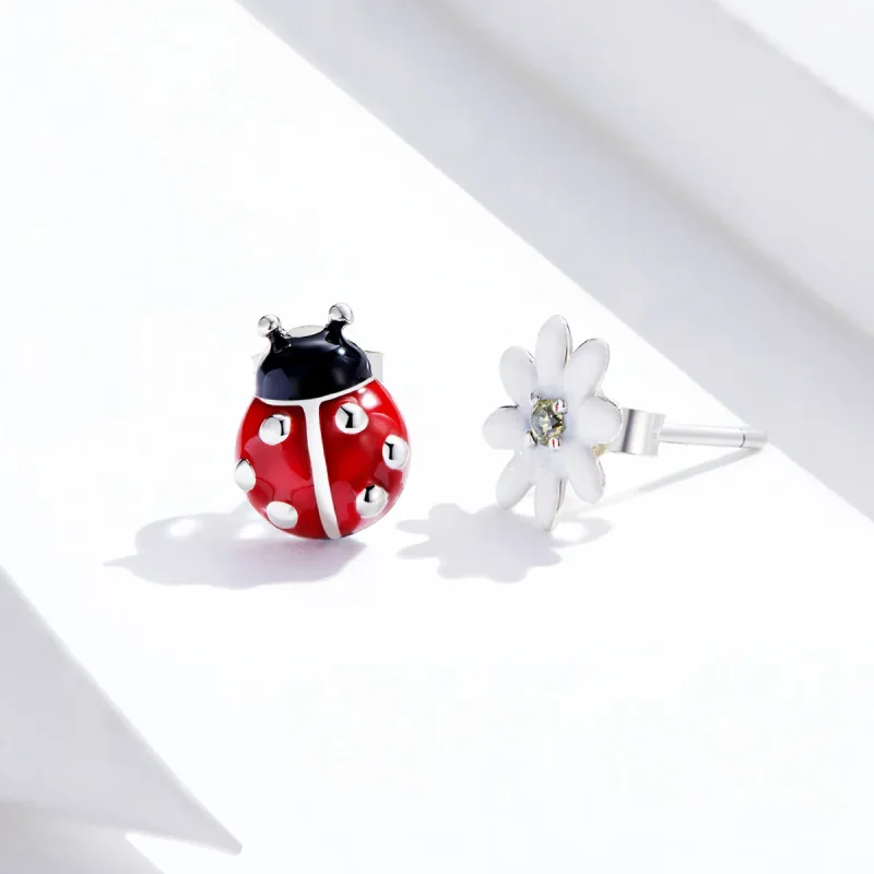 (slika za) Srebrni uhani s palico Garden Elves v slogu Pandora - SCE917 - Ogled 3