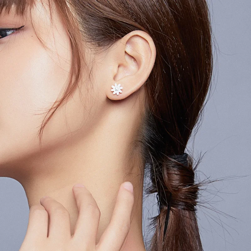 (slika za) Srebrni uhani s palico Garden Elves v slogu Pandora - SCE917 - Ogled 5