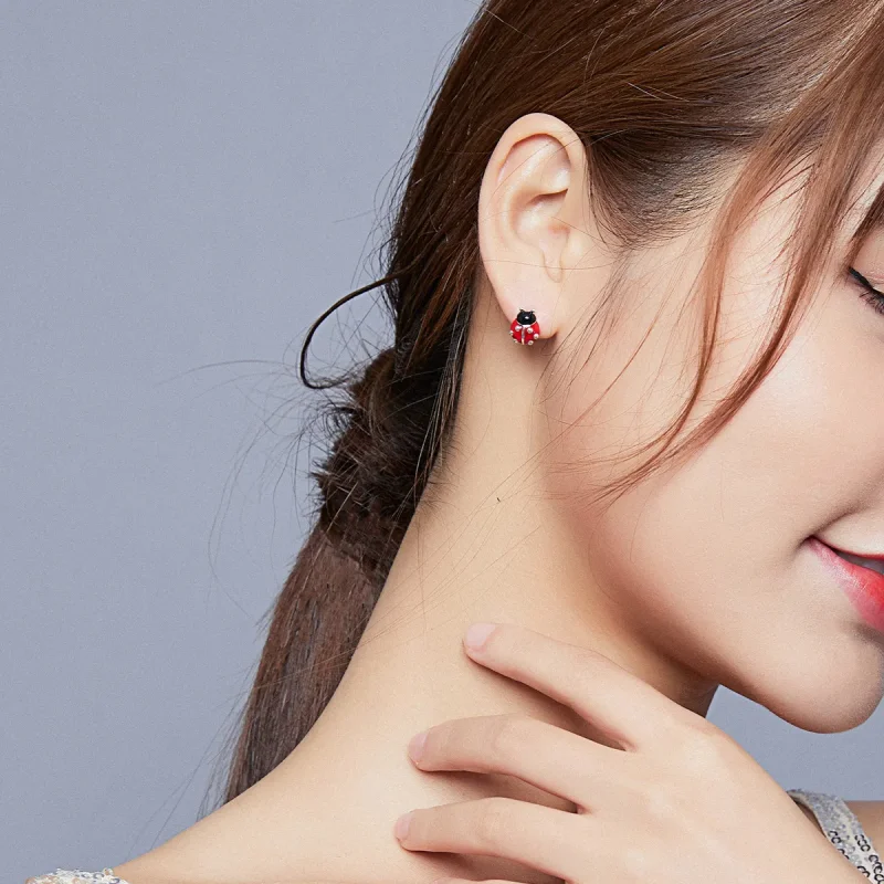 (slika za) Srebrni uhani s palico Garden Elves v slogu Pandora - SCE917 - Ogled 6