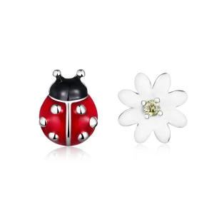 (slika za) Srebrni uhani s palico Garden Elves v slogu Pandora - SCE917