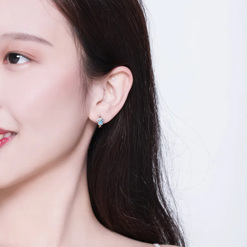 (slika za) Srebrni uhani s pasjo šapo, ki skrbijo za skrb v slogu Pandora - SCE670 - Ogled 5